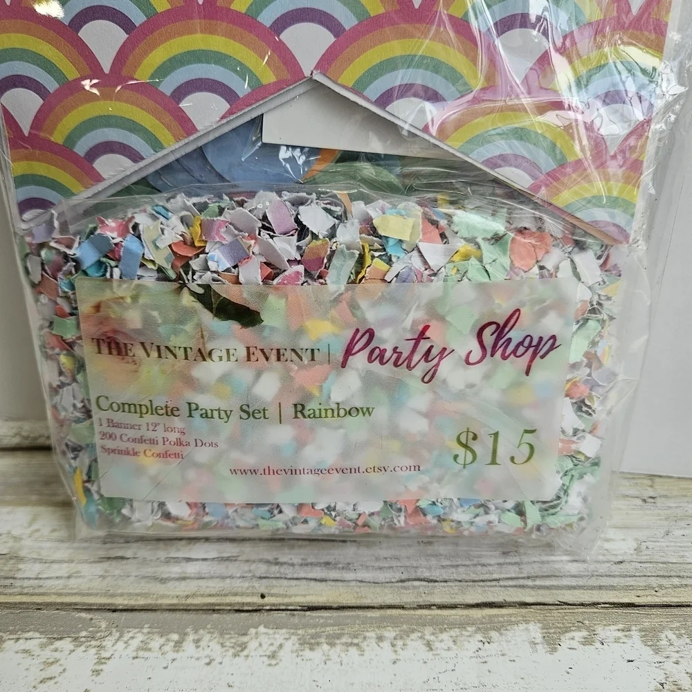 Rainbow Party Set with Confetti